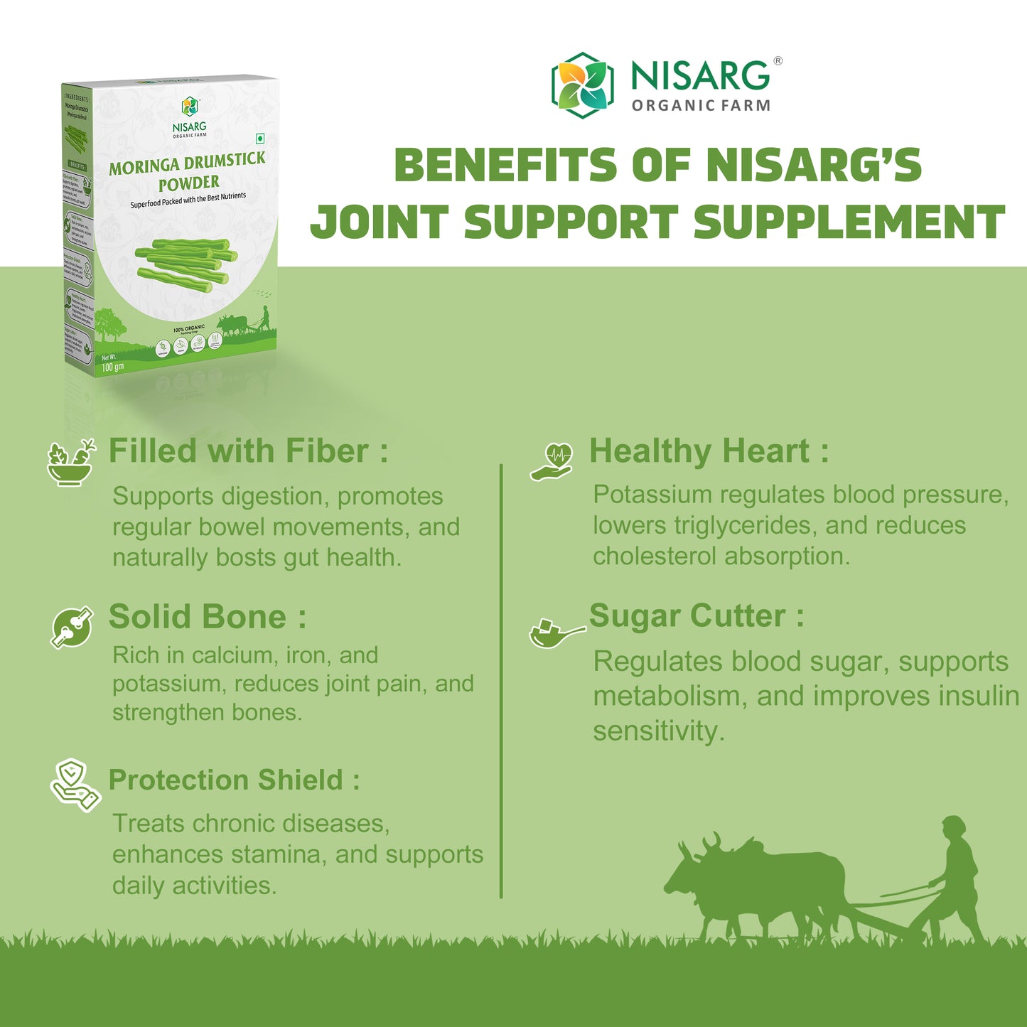 Nisarg Organic Farm Moringa Drumstick Powder