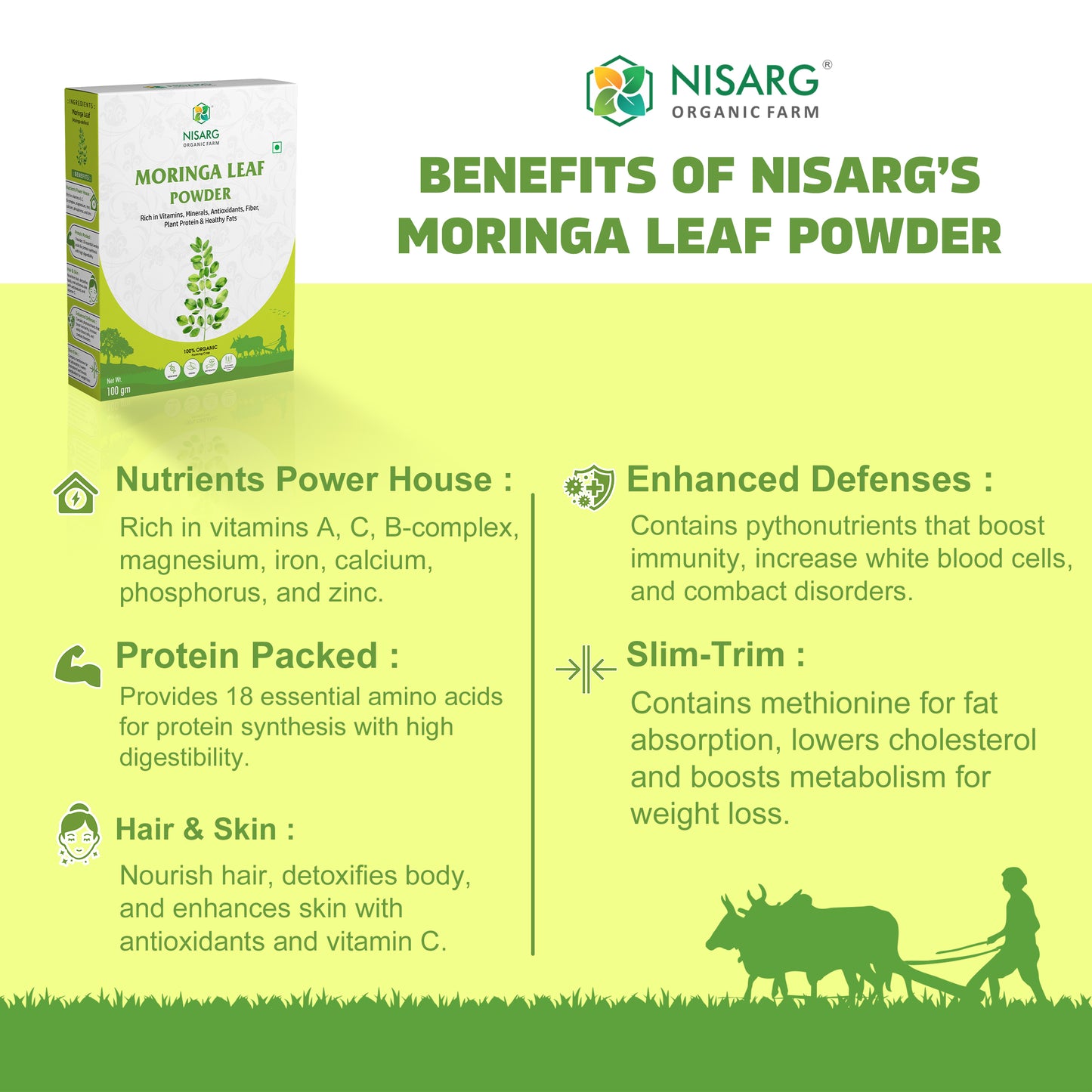 Nisarg Organic Farm Moringa Leaf Powder