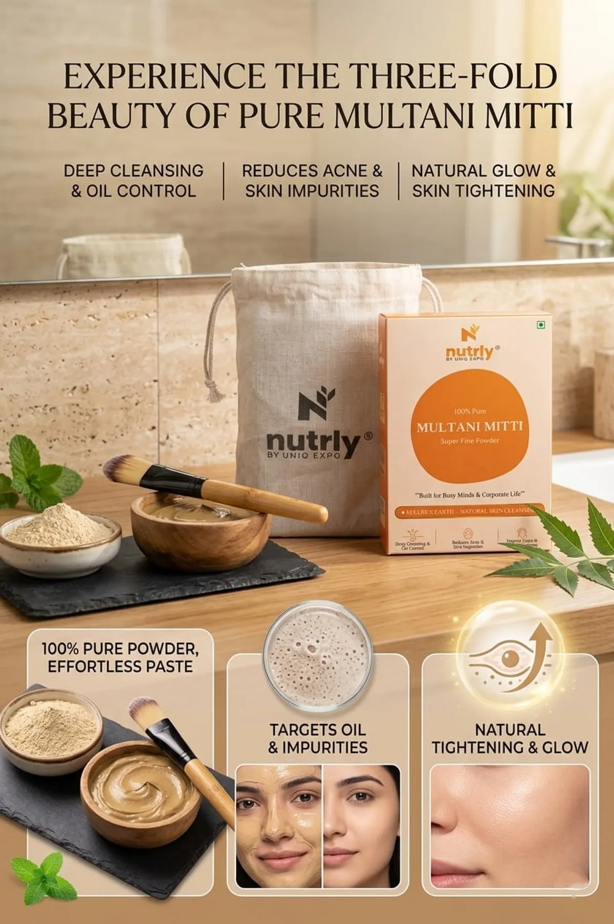 Nutrly Multani Mitti Super Fine Powder