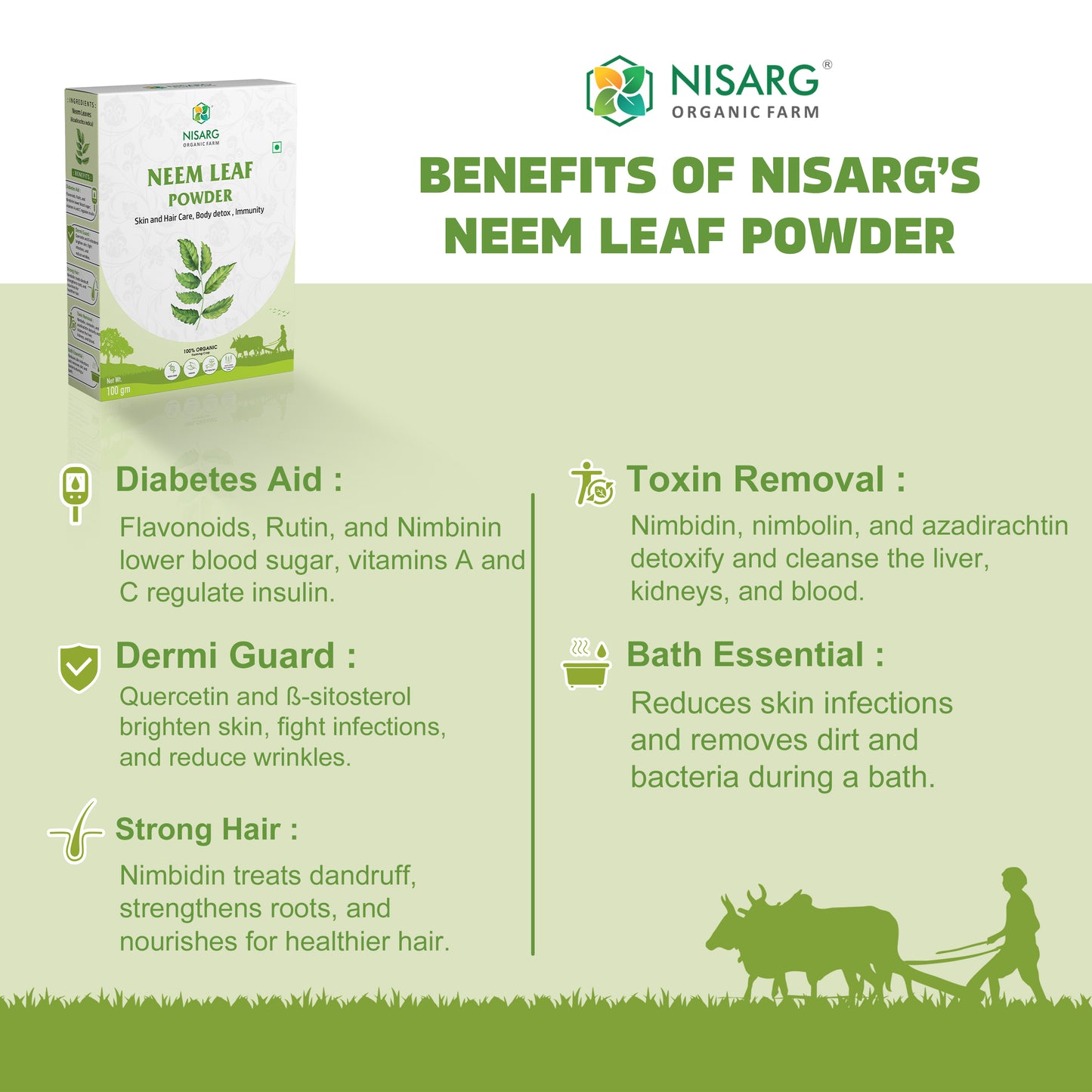 Nisarg Organic Farm Neem Leaf Powder
