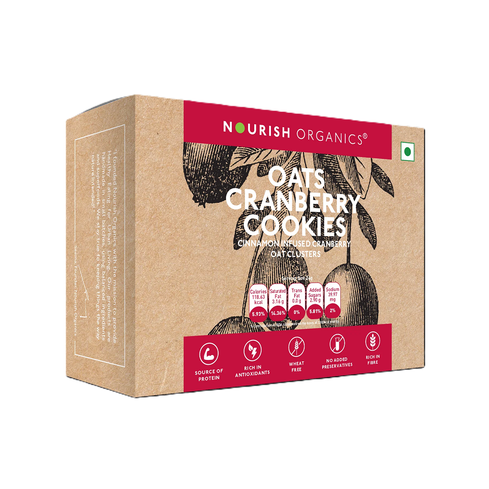 Nourish Organics Oats Cranberry Cookies (120 GM)
