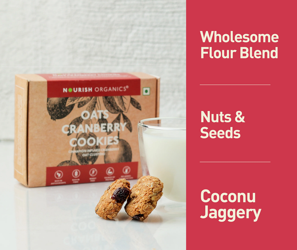 Nourish Organics Oats Cranberry Cookies (120 GM)
