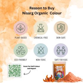 Nisarg Organic Farm Herbal Orange Gulal – Made from Natural Palash Flowers