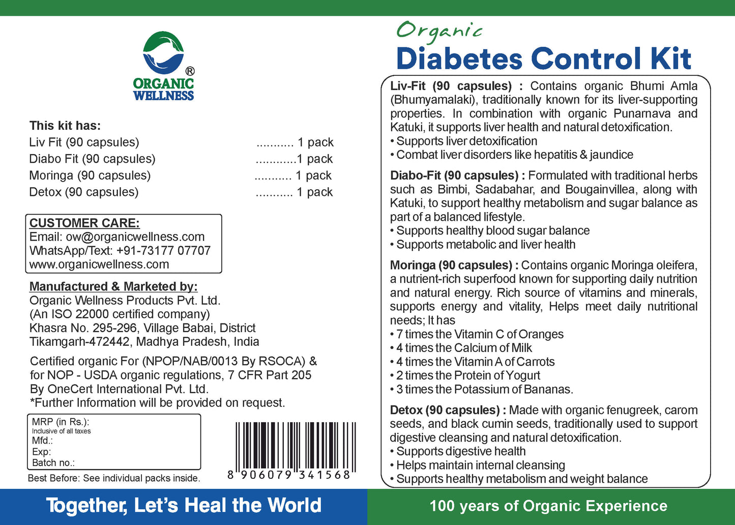 Organic Wellness Diabetes Control Kit