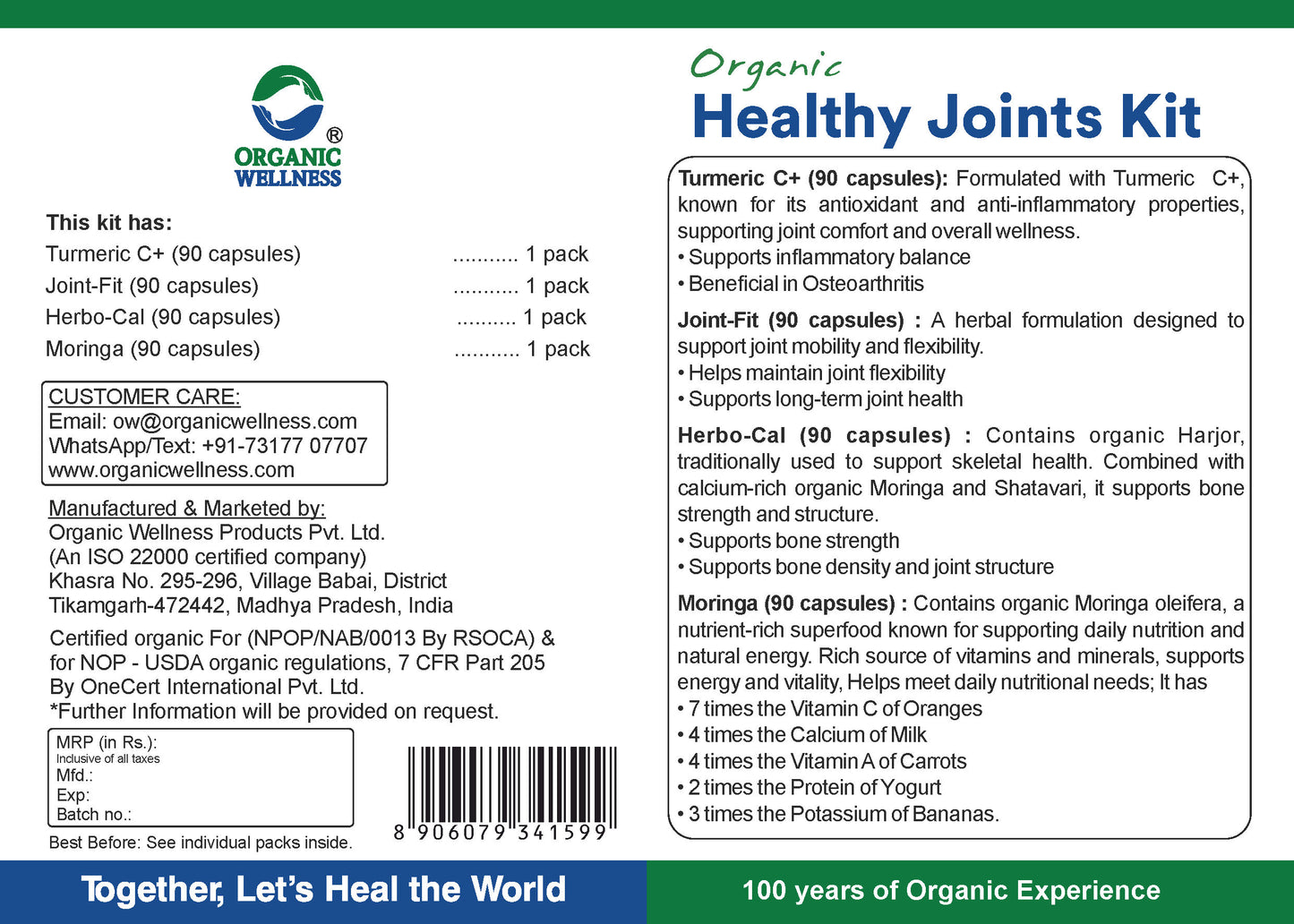 Organic Wellness Healthy Joints Kit Assortment