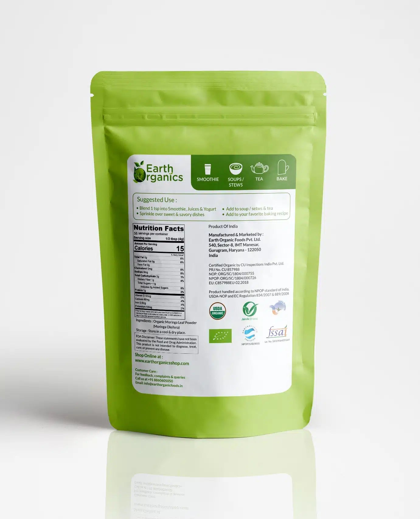 Earth Organics Moringa Powder