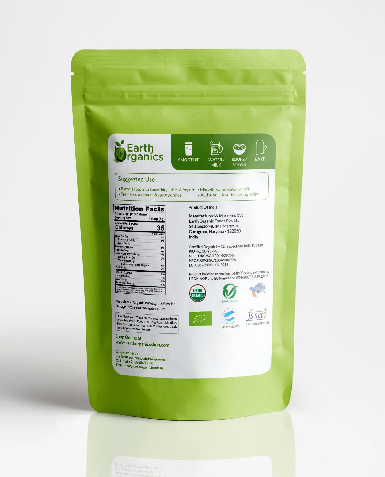 Earth Organics Wheatgrass Powder