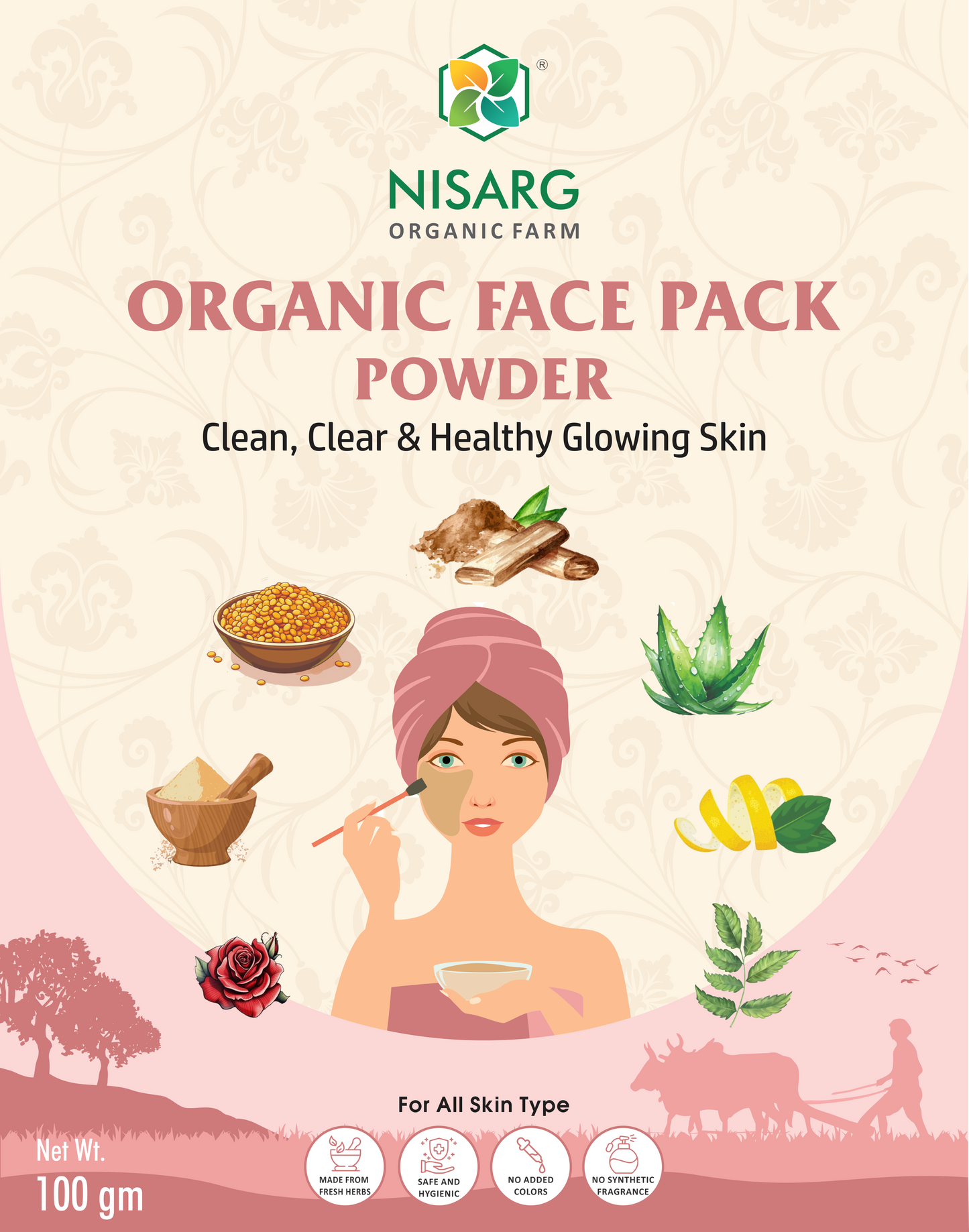 Nisarg Organic Farm Face Pack Powder