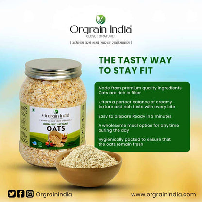 Orgrain India Organic Instant Oats 400 gm