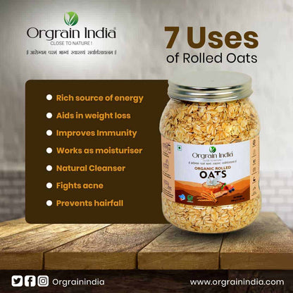 Orgrain India Organic Rolled Oats 500 gm