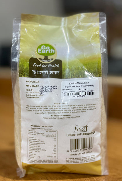 GoEarth Organic Raw Sugar 1 kg (Khansari)