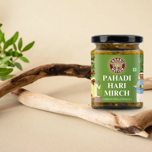 Organic Nation Pahadi Hari Mirch (Green Chilli Pickle)