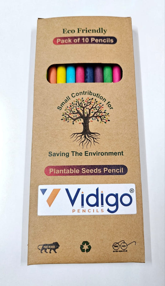 Vidigo Pencils Plantable Seed Colour  Paper Pencil (10 Pcs)