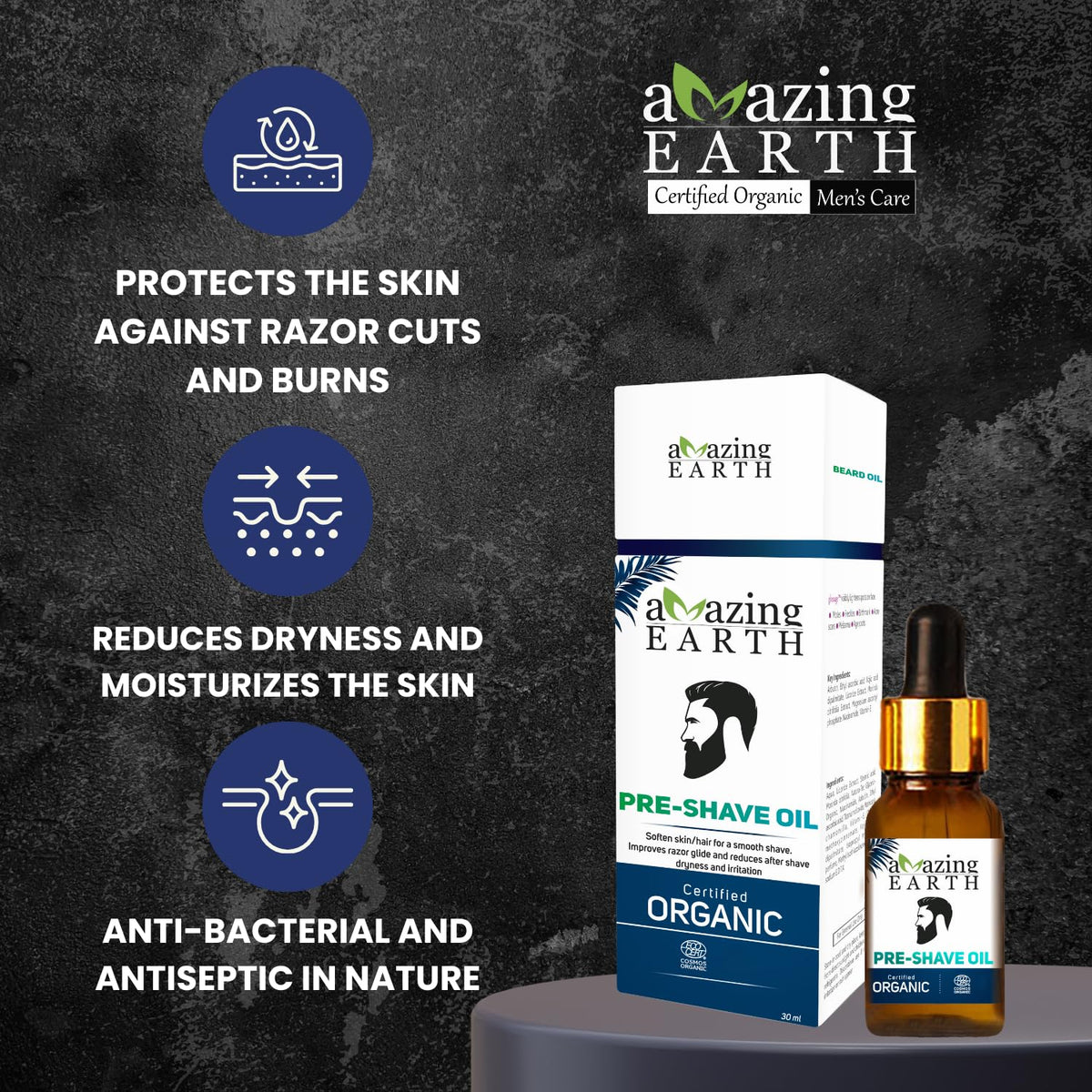 Amazing Earth Organic Pre-Shave Oil (30 ML)
