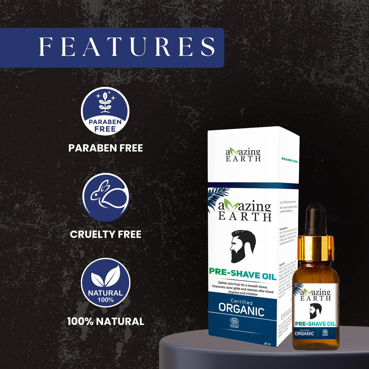 Amazing Earth Organic Pre-Shave Oil (30 ML)