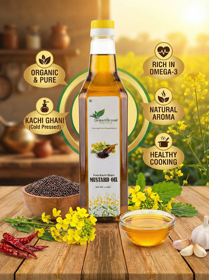 GreenGrove Organic Black Mustard Oil (1 L)