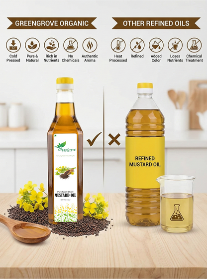 GreenGrove Organic Black Mustard Oil (1 L)