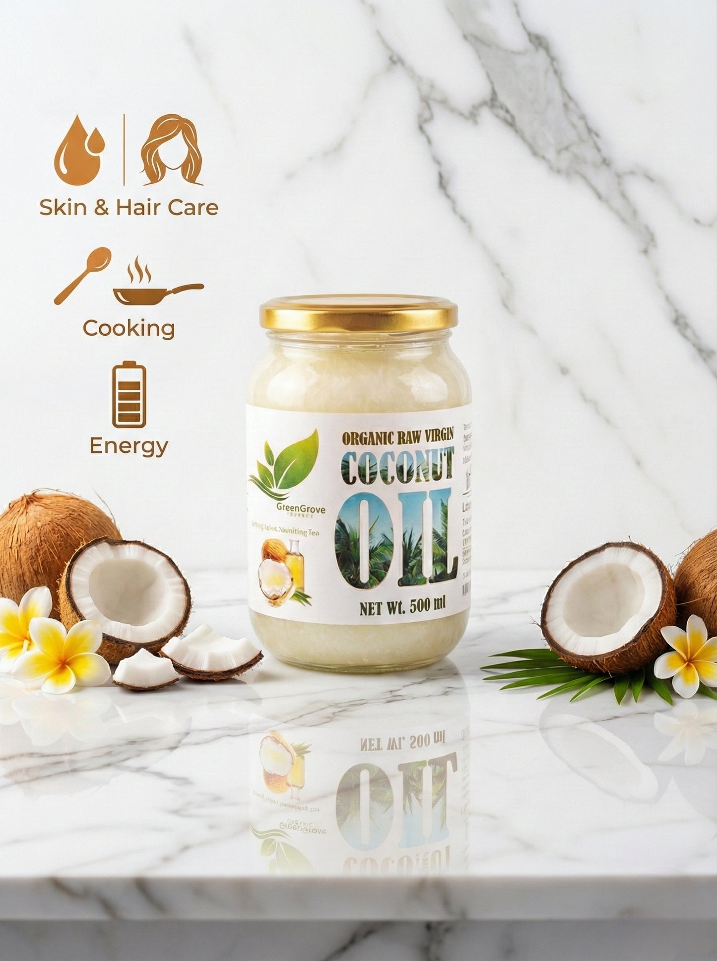 GreenGrove Organic Virgin Coconut Oil (500 ML)