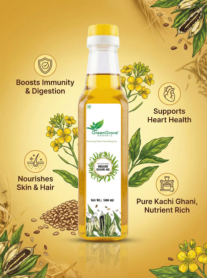 GreenGrove Organic Sesame Oil (White) (500 ML)