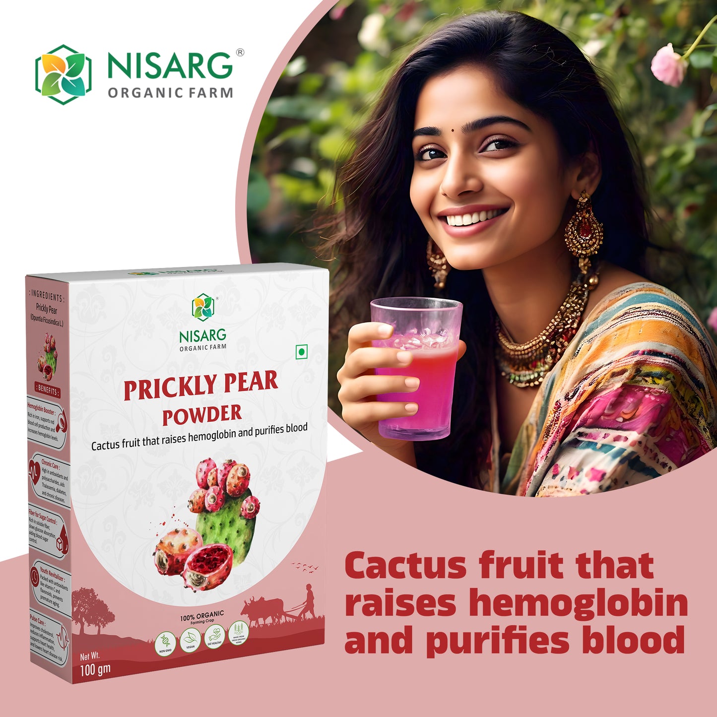 Nisarg Organic Farm Prickly Pear Powder