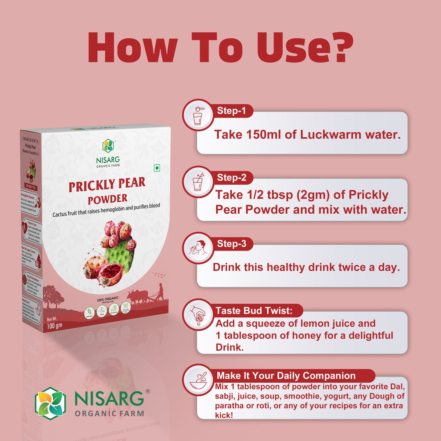 Nisarg Organic Farm Prickly Pear Powder