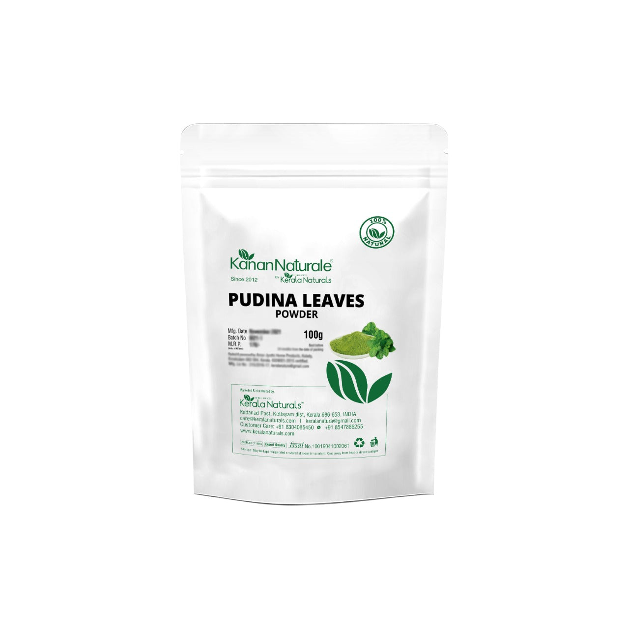 Kerala Naturals Pudina Leaves Powder (100 GM)