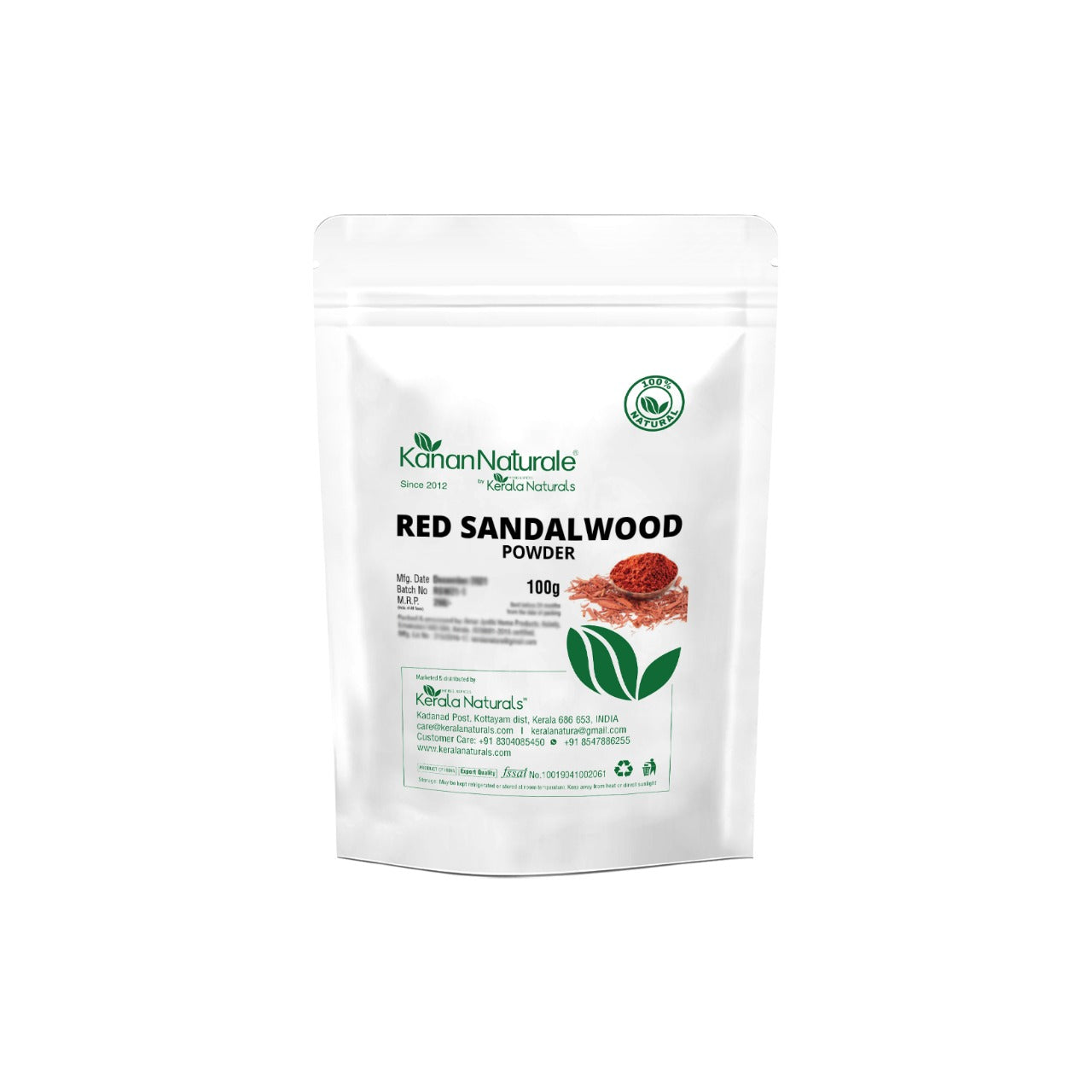 Kerala Naturals Red Sandalwood Powder (100 GM)