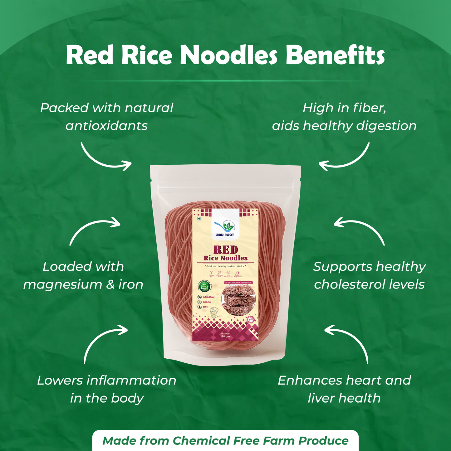 LandRoot Organic Red Rice Noodles