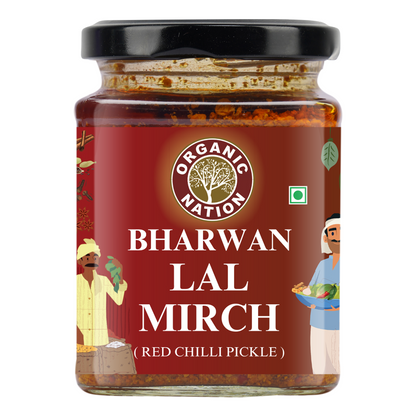 Organic Nation Bharwan Lal Mirch (Stuffed Red Chilli Pickle)