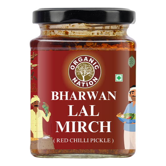 Organic Nation Bharwan Lal Mirch (Stuffed Red Chilli Pickle)