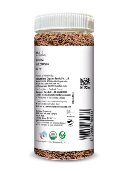 Natureland Organics Roasted Flaxseed 250 GM