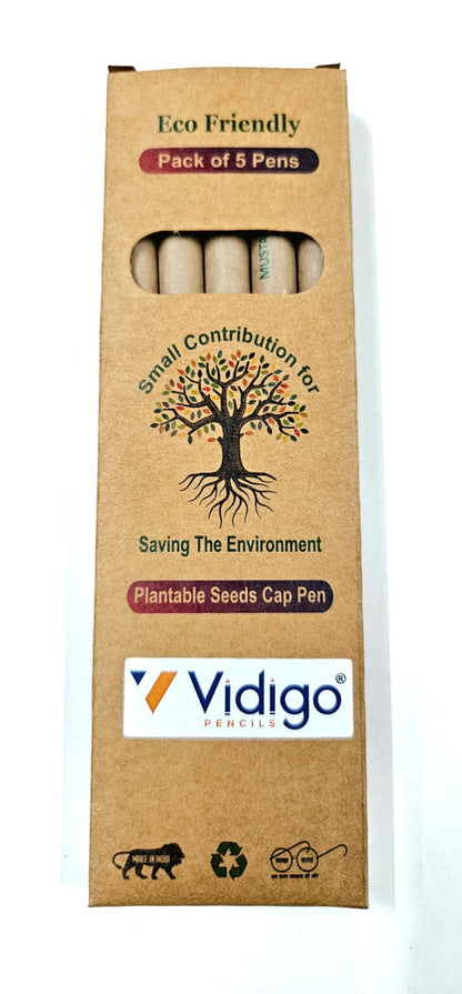 Vidigo Pencils Plantable Seed Cap With Paper Pen (5 Pcs)