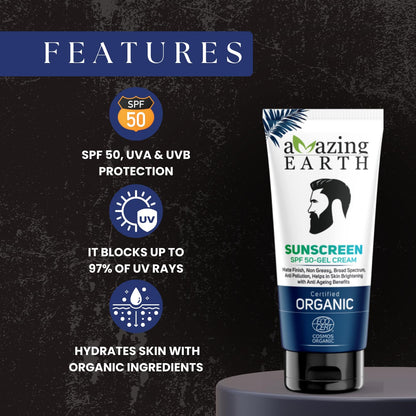 Amazing Earth Organic Sunscreen (SPF 50) Gel Cream (80 ML)