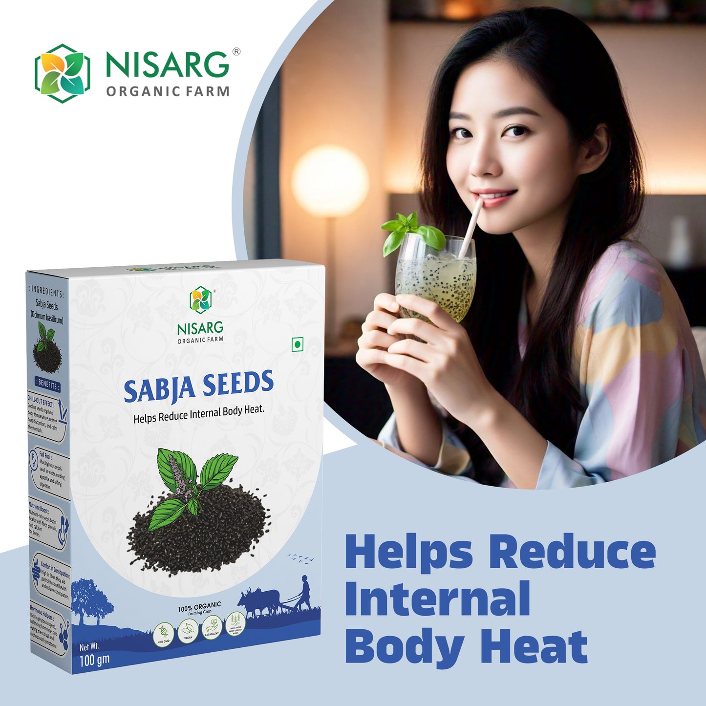 Nisarg Organic Farm Sabja Seeds