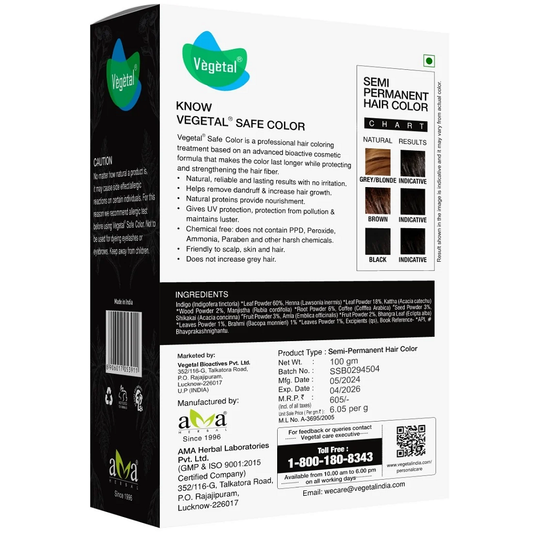 Vegetal SafeColor™ Soft Black - PPD Free Hair Color