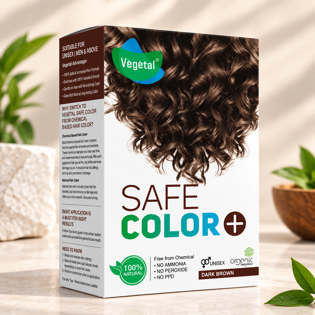 Vegetal SafeColor™ Dark Brown - PPD Free Hair Color
