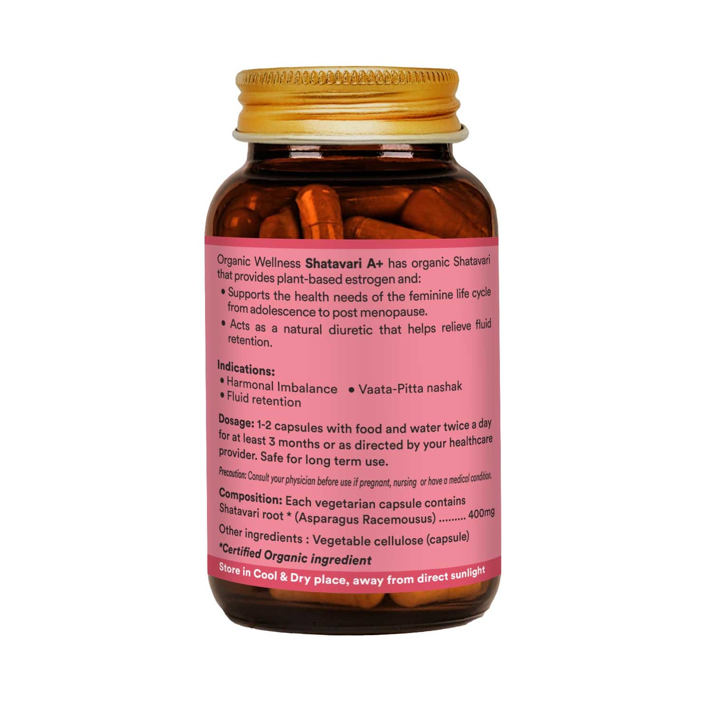 Organic Wellness Shatavari A+ 90 Capsules
