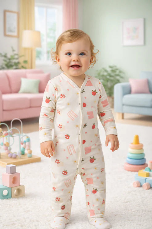 Tiny Tiggy Ultra-Soft Bamboo Cotton Full Sleeves Romper- All season wear