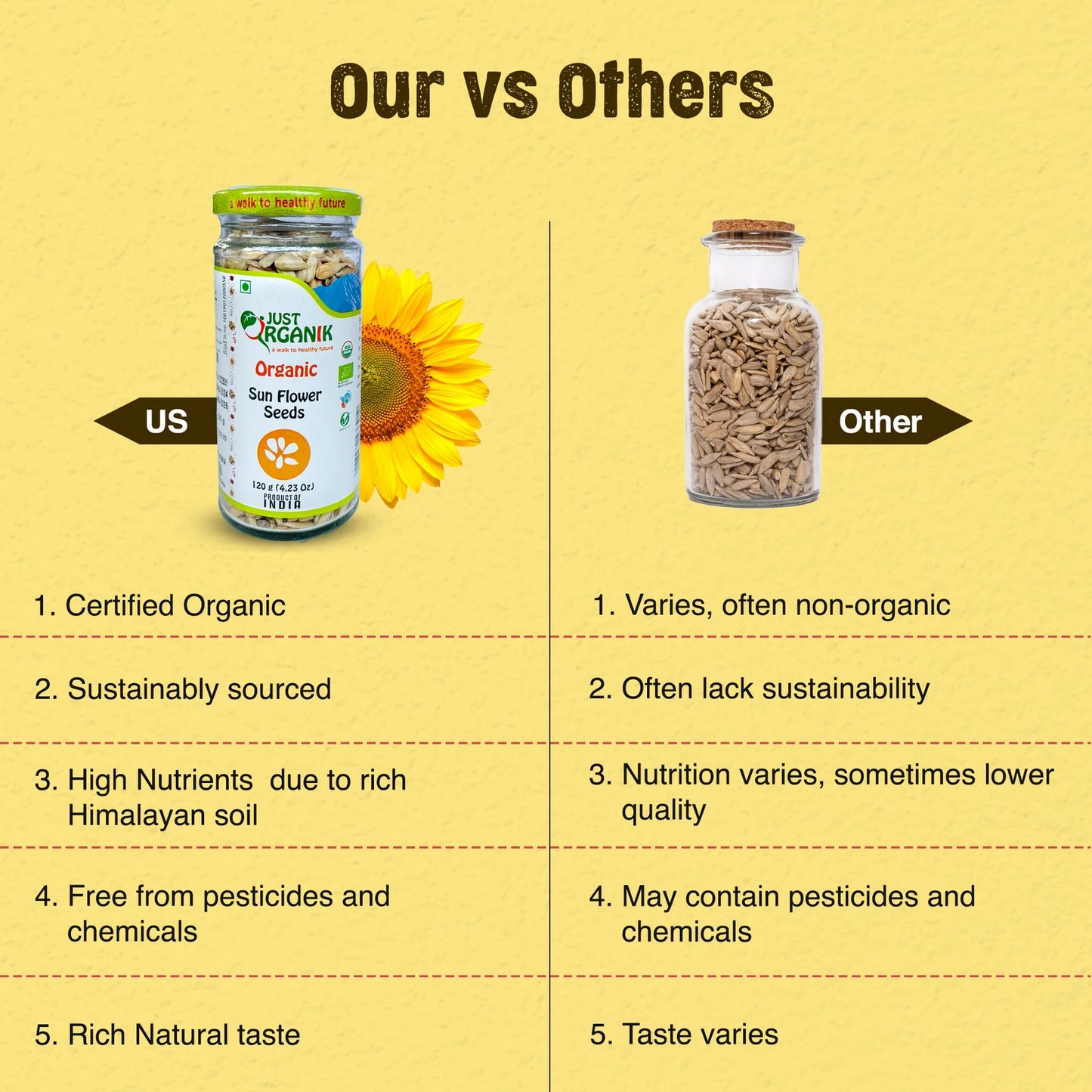 Just Organik Sunflower Seeds (Surajmukhi Ke Beej)