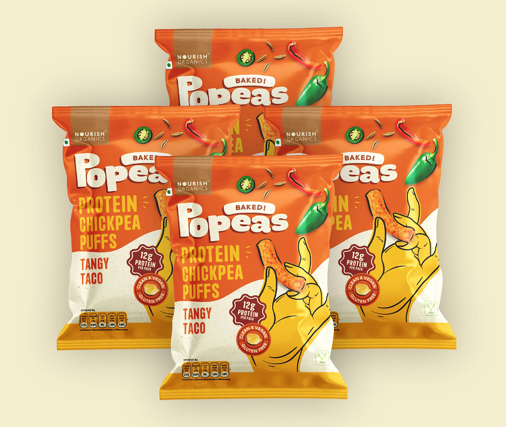 Nourish Organics Tangy Taco Protein Puffs (60 GM)