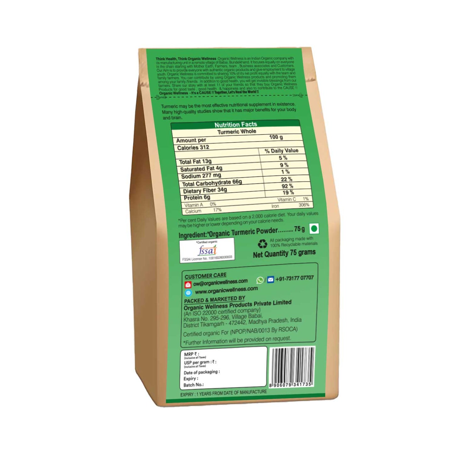 Organic Wellness Turmeric Powder