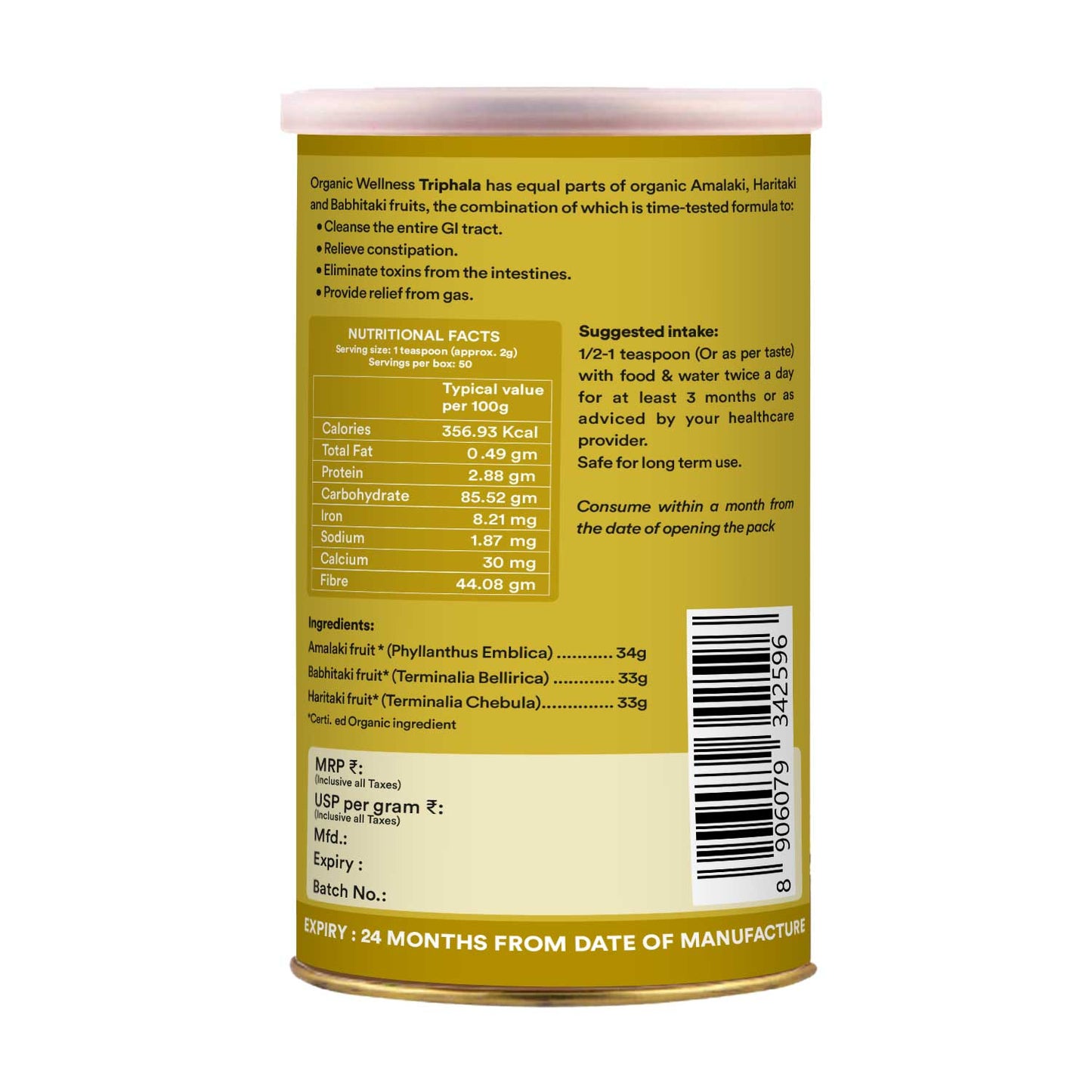 Organic Wellness Triphala Powder (100 GM)