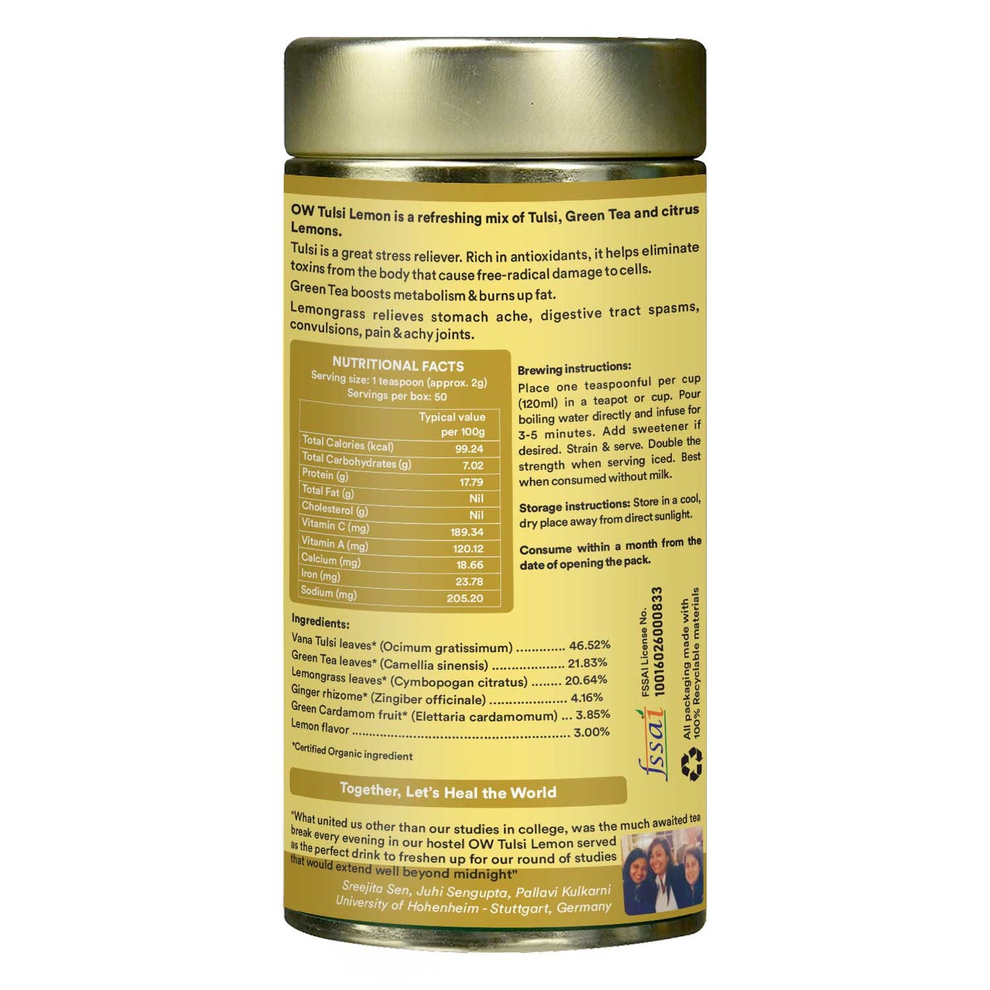 Organic Wellness Tulsi Lemon Tea
