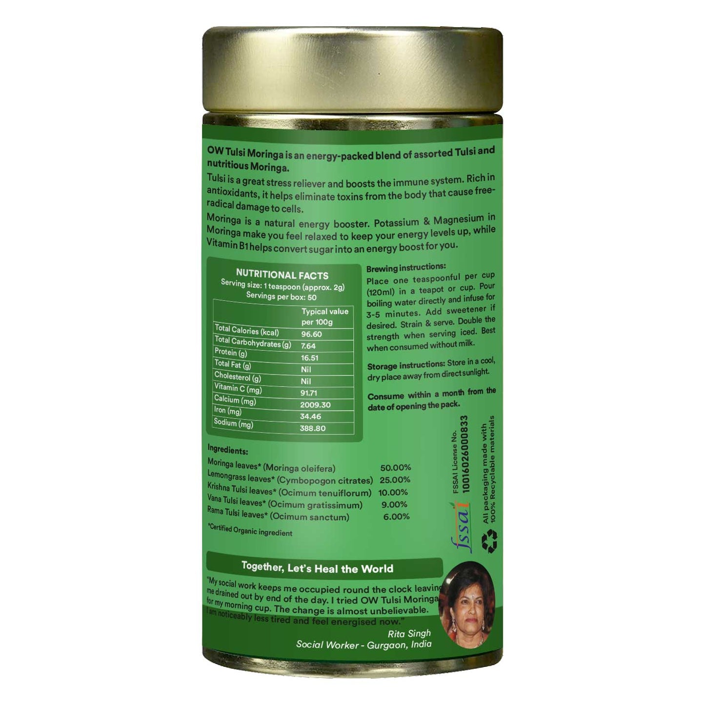 Organic Wellness Tulsi Moringa Tea