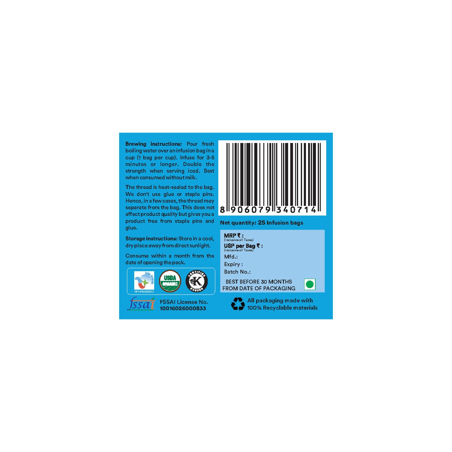 Organic Wellness Tulsi Brahmi Tea