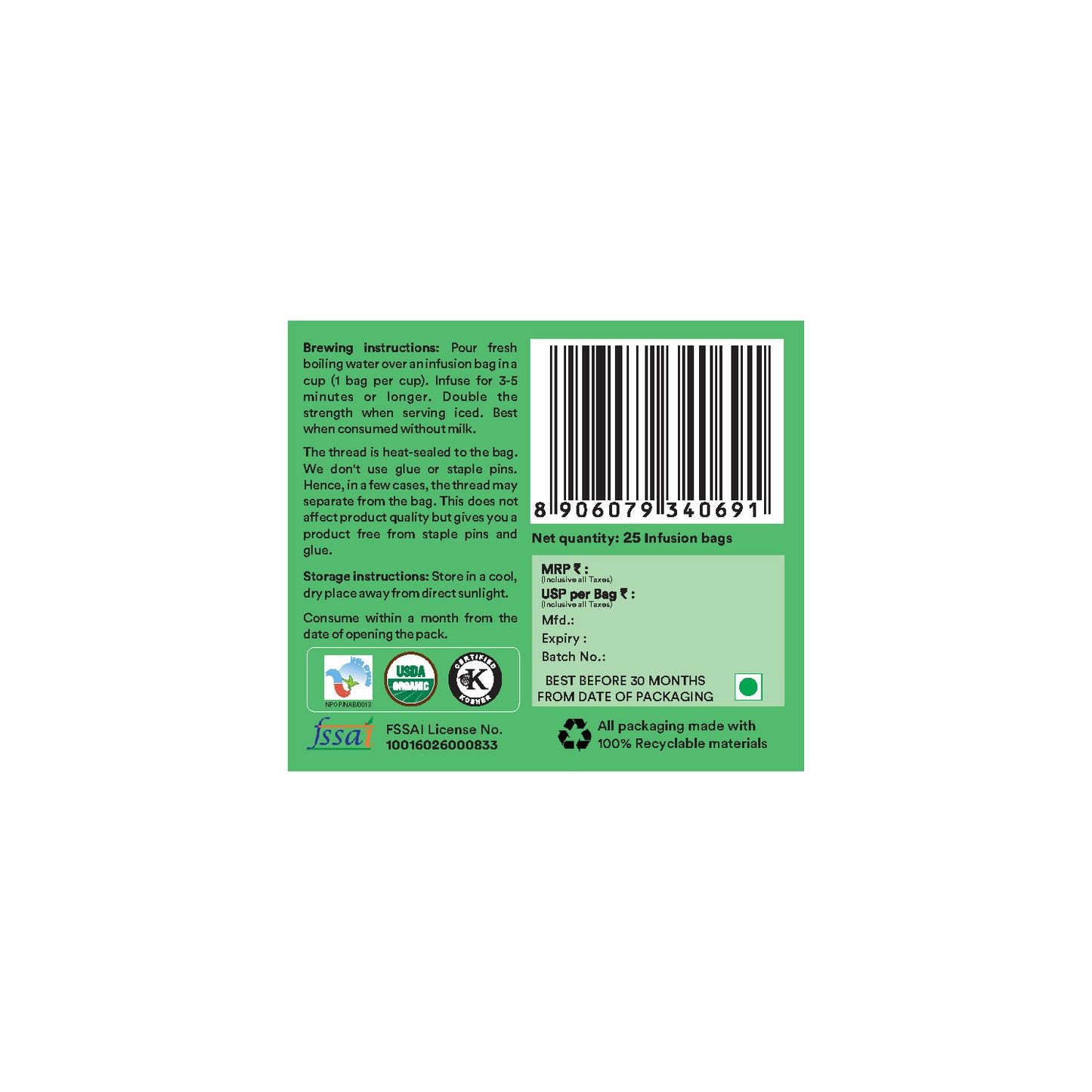 Organic Wellness Tulsi Moringa Tea
