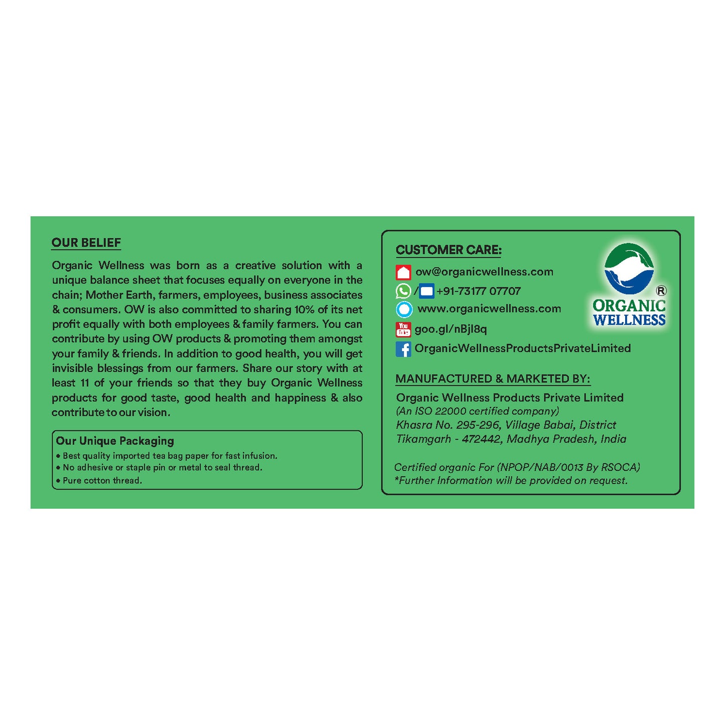 Organic Wellness Tulsi Moringa Tea