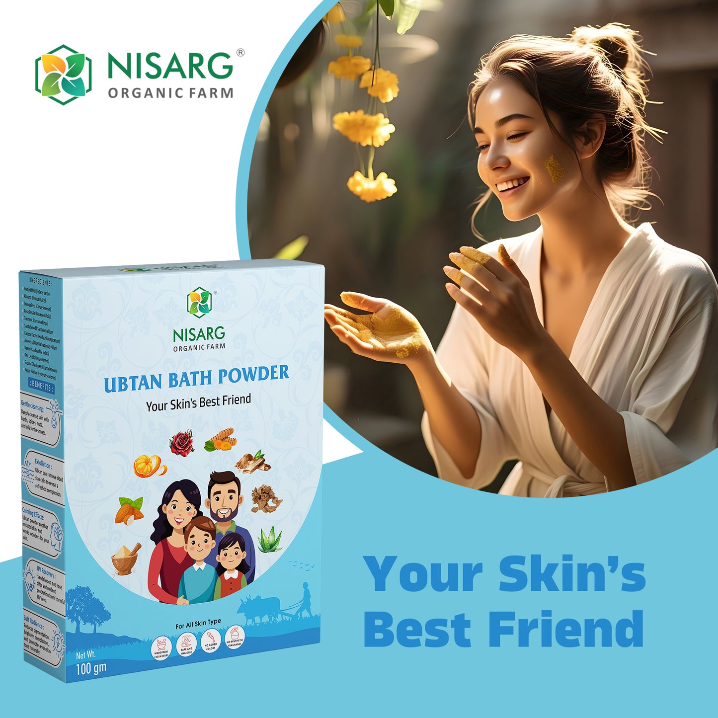 Nisarg Organic Farm Ubtan Bath Powder