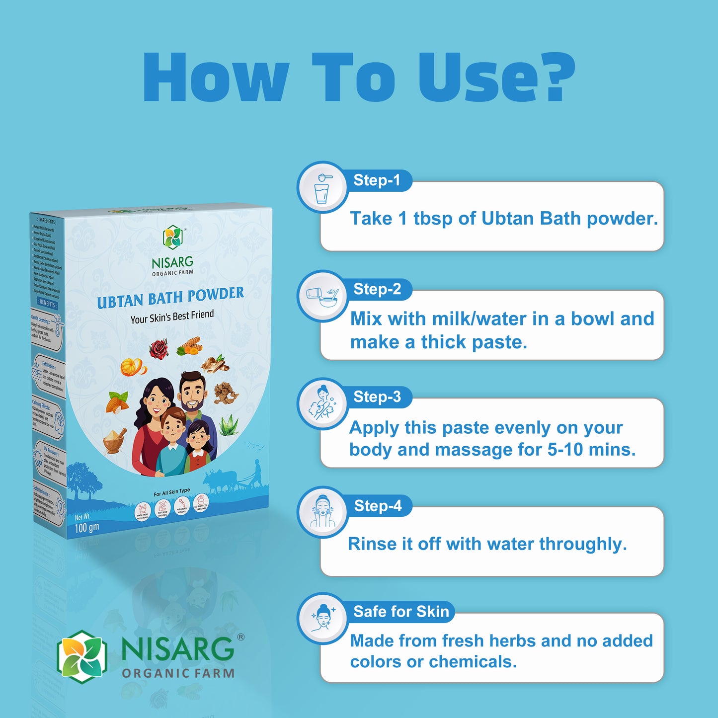 Nisarg Organic Farm Ubtan Bath Powder