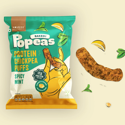 Nourish Organics Spicy Mint Protein Puffs (60 GM)